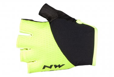 Northwave paar kurze handschuhe fast grip gelb   schwarz