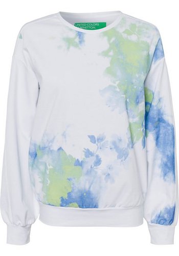 United Colors of Benetton Sweatshirt mit floralem Batik-Print vorn