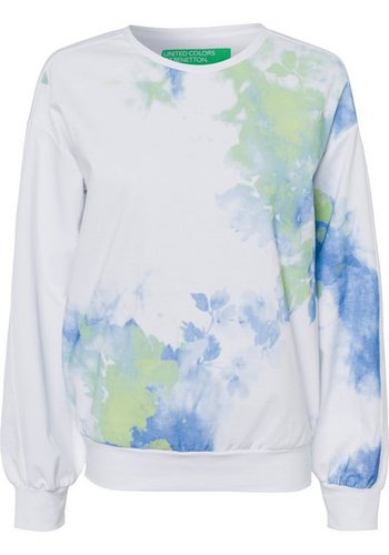 United Colors of vorn Batik-Print floralem Benetton Sweatshirt mit