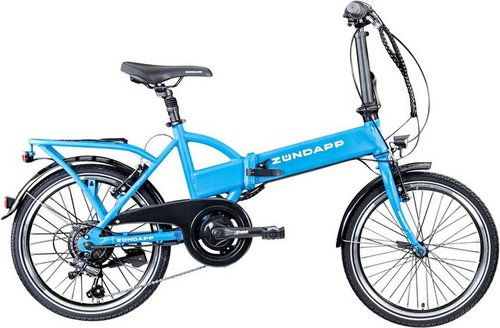 Zündapp E-Bike Faltrad Z101, 6 Gang Shimano Tourney RD-TY300 Schaltwerk, Kettenschaltung, Heckmotor, 270 Wh, Pedelec, Elektrofahrrad für Damen u. Herren