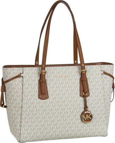 Michael Kors Voyager Medium MF TZ Tote MK Signature  in Weiß (13.9 Liter), Handtasche