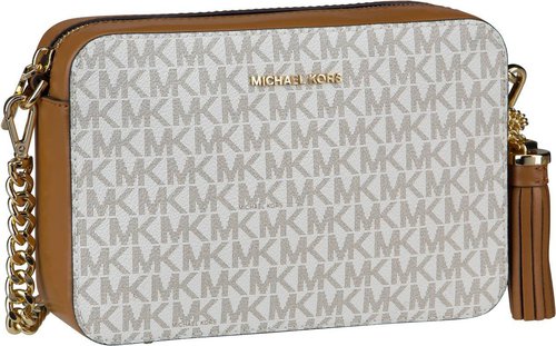 Michael Kors Jet Set Medium Camera Bag MK Signature  in Weiß (1.8 Liter), Umhängetasche