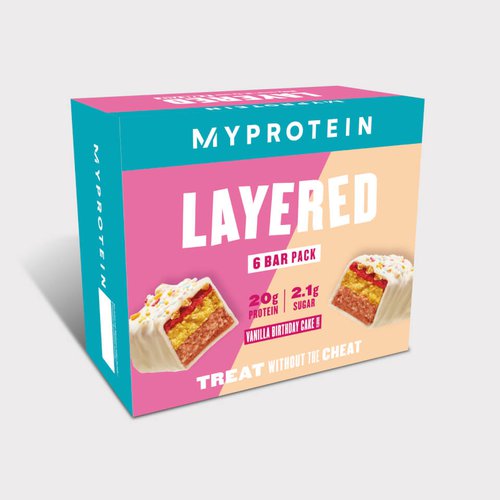 MyProtein Layered Protein Bar - 6 x 60g - Vanilla Birthday Cake