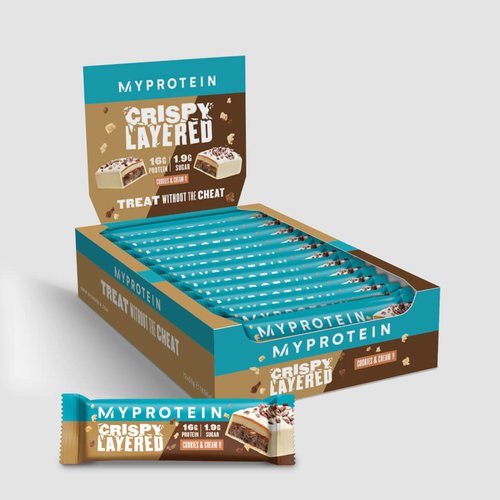 MyProtein Crispy Layered Proteinriegel - 12 x 58g - Cookies & Cream