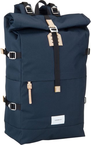 Rucksack Sandqvist Ground Rolltop Unisex Navy With Navy Webbing L