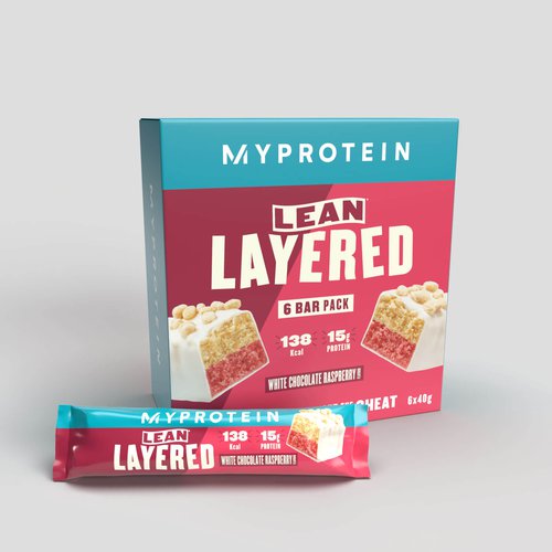 MyProtein Lean Layered Proteinriegel - 6 x 40g - White Chocolate and Raspberry