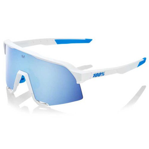 100 Percent S3 Movistar Team Sunglasses Weiß HiPER Blue Multilayer Mirror LensCAT3