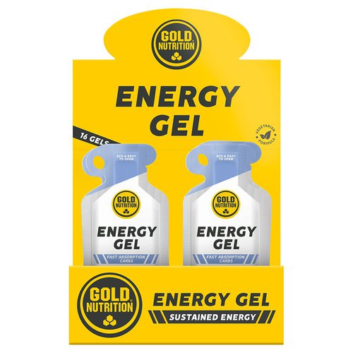 Gold Nutrition 40g Wild Berries Energy Gels Box 16 Units Gelb