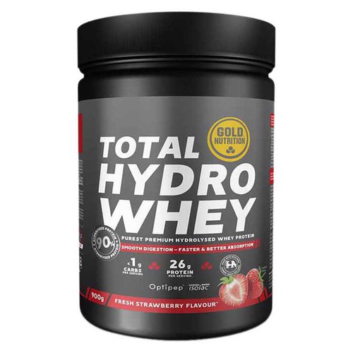 Gold Nutrition Total Hydro Whey 900g Strawberry Protein Powder Golden