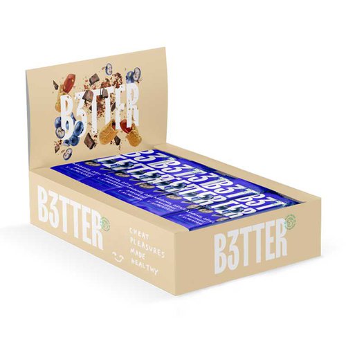 B3tter Foods 35gr Energy Bars Box Blueberries 15 Units Blau,Golden