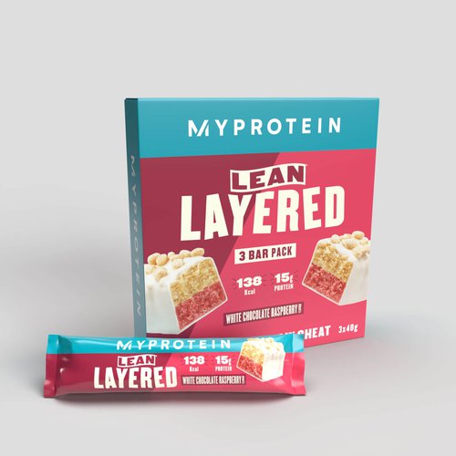 MyProtein Lean Layered Proteinriegel - 3 x 40g - White Chocolate and Raspberry