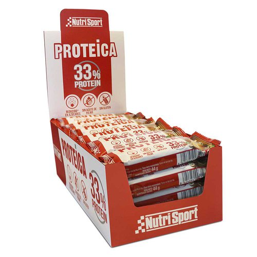 Nutrisport 33 Protein 44gr Protein Bars Box Salted Caramel 24 Units Mehrfarbig
