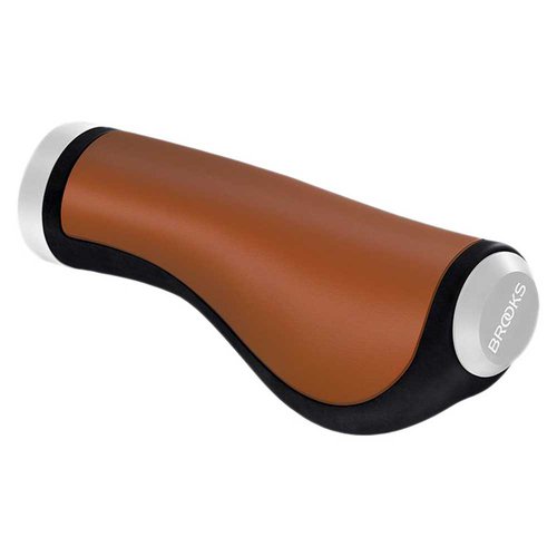 Brooks England Ergonomic Leather Grips Orange 130  130 mm
