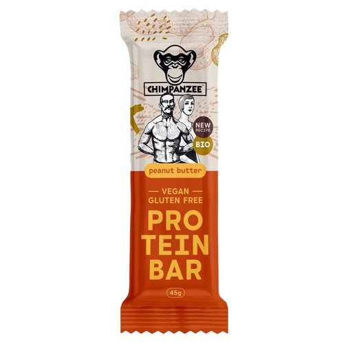 Chimpanzee Bio 45g 20 Units Peanut Butter Protein Bars Box Golden