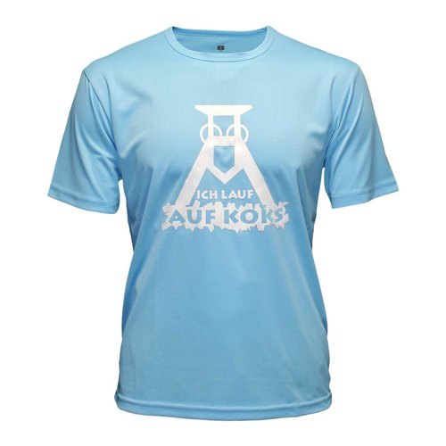 Lauflust Ich lauf auf Koks Funktions T-Shirt bright-blue für Männers