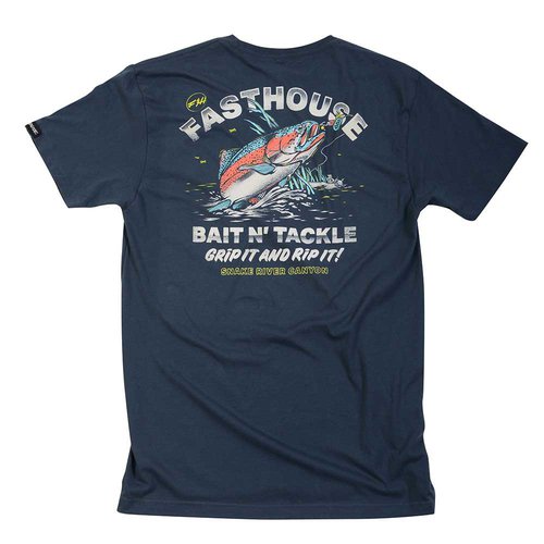 Fasthouse Gone Fishin Short Sleeve T-shirt Blau S Mann
