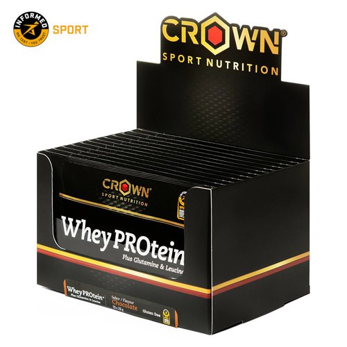 Crown Sport Nutrition Plus Molkenprotein Schokolade 28g 10 Einheiten