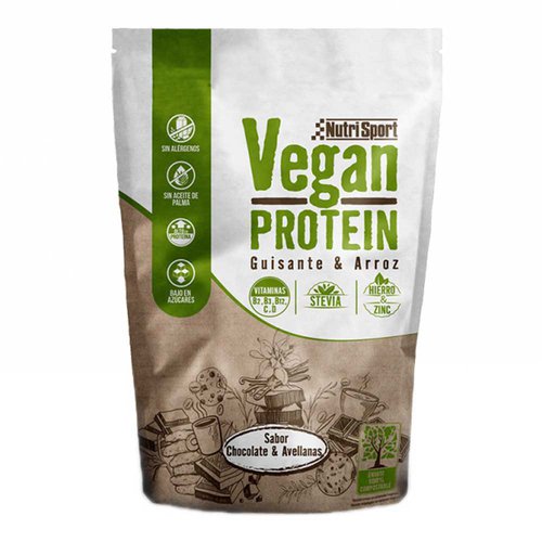 Nutrisport 468g 1 Unit Chocolate Hazelnut Vegan Protein Weiß