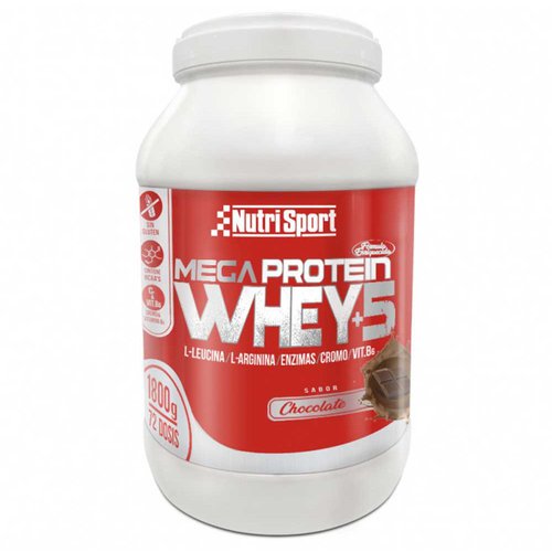 Nutrisport Mega Protein Whey 5 1.8kg 1 Unit Chocolate Whey Protein Shake Mehrfarbig