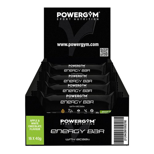 Powergym Energy Bars 40gr Box Applewhite Chocolate 24 Units Durchsichtig