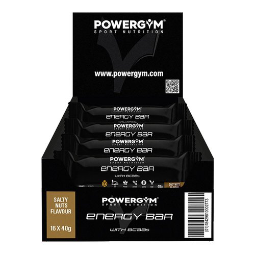 Powergym Energy Bars 40gr Box Salty Nuts 24 Units Schwarz