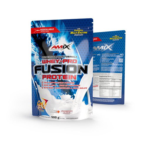Amix Fusion 500gr Whey Protein Double Chocolate White Durchsichtig