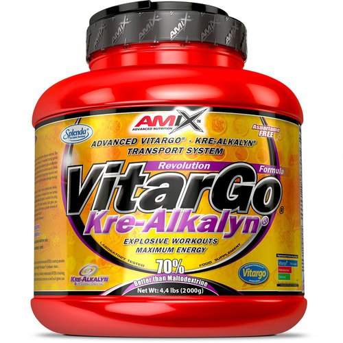 Amix Vitargo  Kre-alkalyn 2kg Carbohydrate  Creatine Orange Durchsichtig