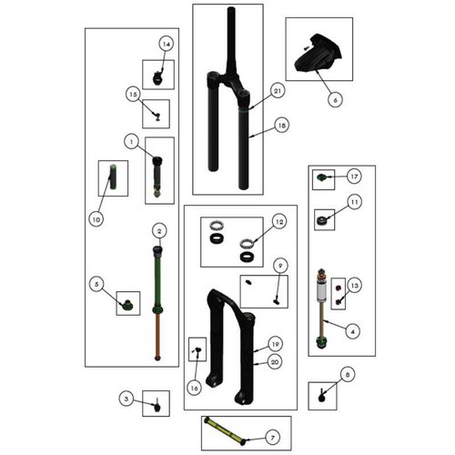 DVO Suspension Diamond D2 Rebound Footnut Kit Silber