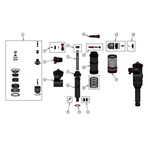 DVO Suspension Topaz Gen 3 Complete Rebuild Kit Silber