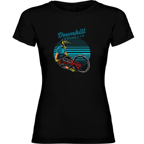 Kruskis Downhill Adventure Short Sleeve T-shirt Schwarz S Frau