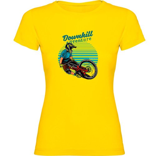 Kruskis Downhill Adventure Short Sleeve T-shirt Gelb S Frau