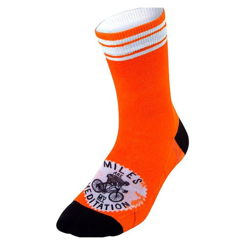 Cycology Miles Are My Meditation Socks Orange  Mann