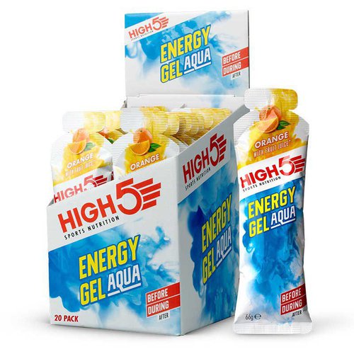 High5 Aqua Energy Gels Box 66g 20 Units Orange Mehrfarbig