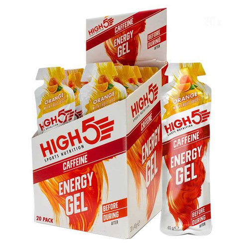 High5 Caffeine Energy Gels Box 40g 20 Units Orange Mehrfarbig