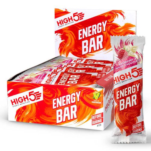 High5 Energy Bars Box 55g 12 Units Raspberry  White Chocolate Rot