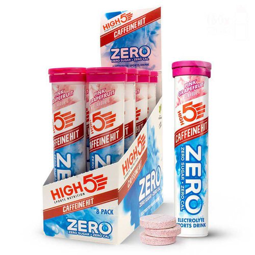 High5 Zero Caffeine Hit Tablets Box 8 X 20 Units Box Pink Grapefruit Weiß