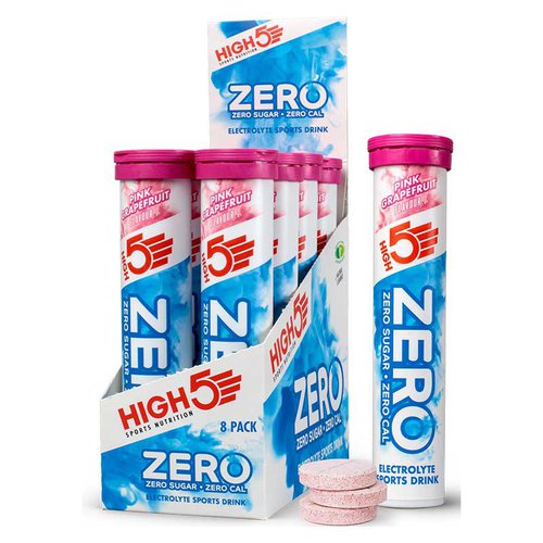 High5 Zero Tablets Box 8 X 20 Units Pink Grapefruit Durchsichtig