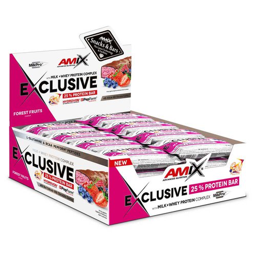 Amix Exclusive Proteinriegelbox Wildbeeren 40g 24 Einheiten