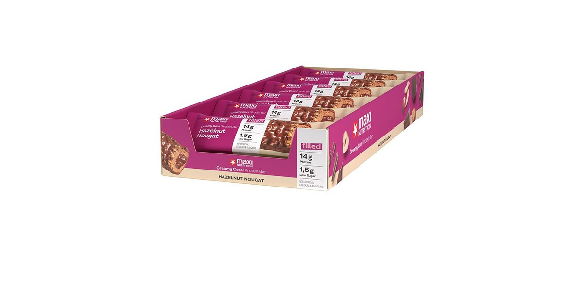 Maxi Creamy Core 45g Hazelnut Energy Bars Box 12 Units Rosa