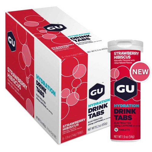 Gu Strawberry Hibiscus Hydration Tabs Box 8 Units Durchsichtig
