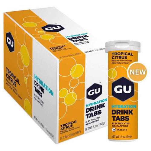 Gu Tropical Citrus Hydration Tabs Box 8 Units Durchsichtig
