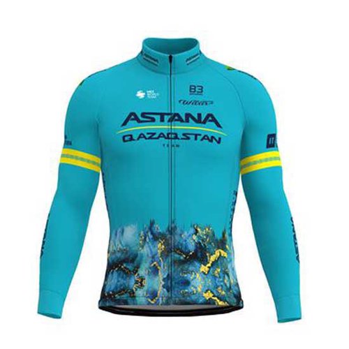 Biemme Astana Long Sleeve Jersey Blau L Mann