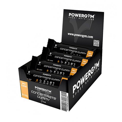 Powergym Concentrate Gummy 30g Energy Bars Box Neutral Flavour 36 Units Schwarz