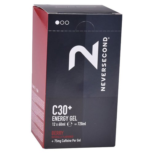 Neversecond C30 60ml Berry Energy Gels Box 12 Units Durchsichtig