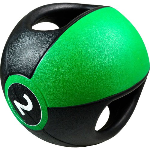 Pure2improve Medicine Ball With Handles 2kg Grün 2 kg