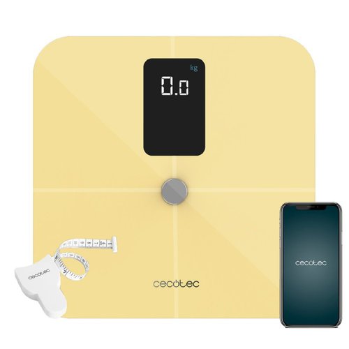 Cecotec Bathroom Scale Surface Precision 10400 Smart Healthy Vision Yellow Golden