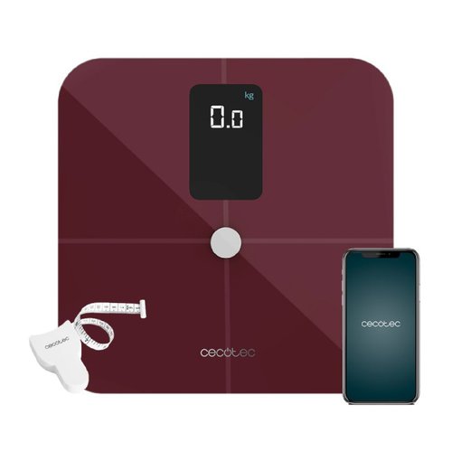 Cecotec Bathroom Scale Surface Precision 10400 Smart Healthy Vision Garnet Rot