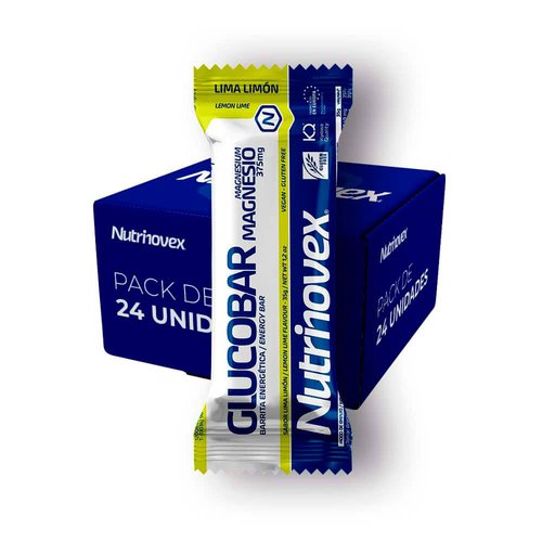 Nutrinovex Glucobar 35g Lemon And Lime Energy Bars Box 24 Units Mehrfarbig