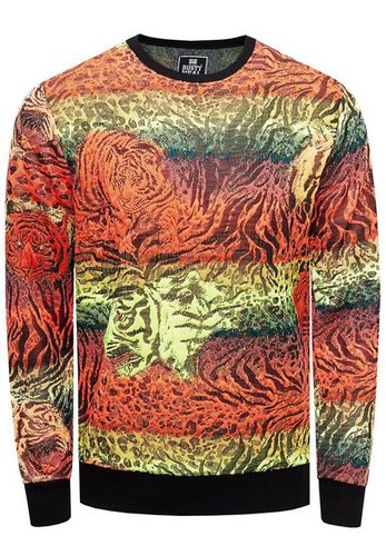 Rusty Neal Sweatshirt Sweater im trendigen Tiger-Design
