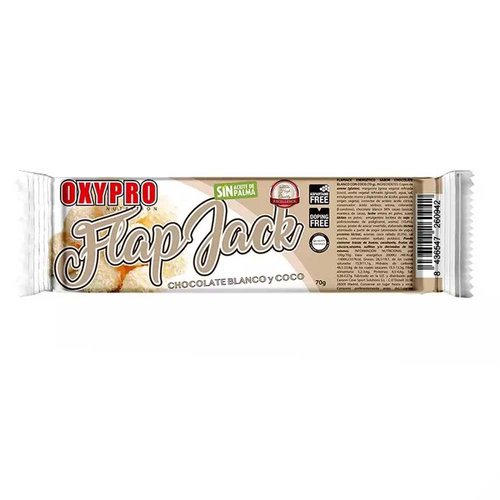 Oxypro Flapjack 70g White Chocolate And Coconut Energy Bars Box 12 Units Mehrfarbig